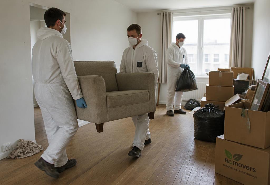 Equipo de Mudanzas Gualberto Urgente vaciando un piso